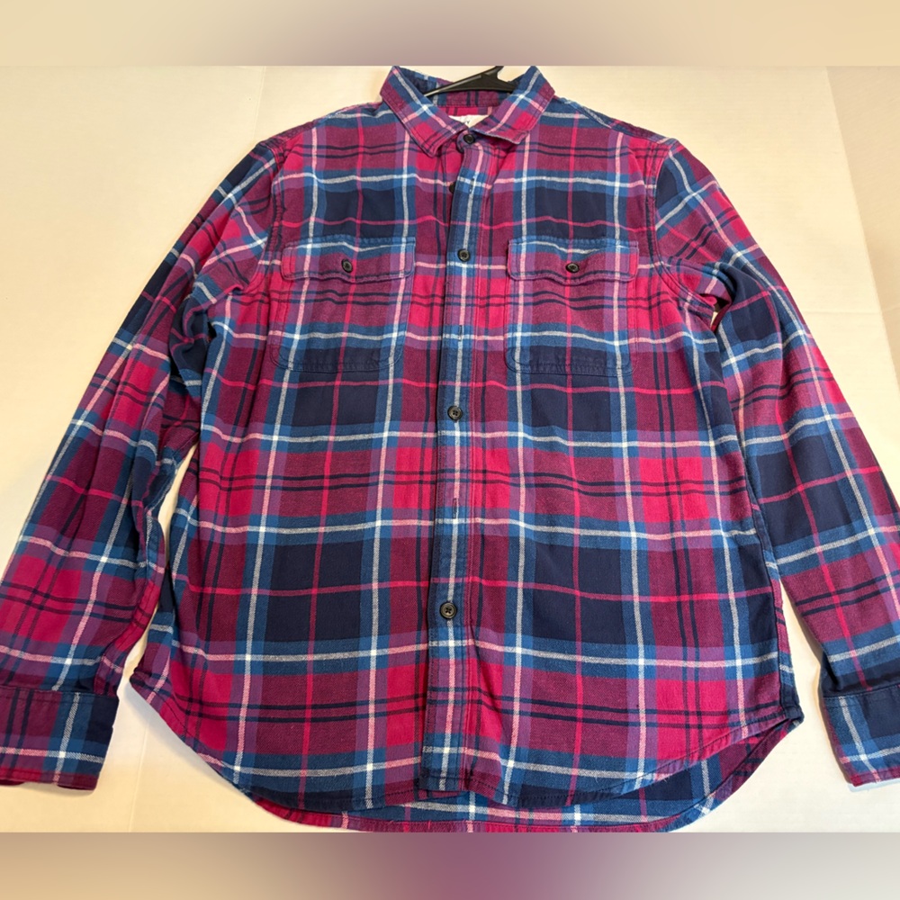 Mens Old Navy Small Regular Fit Built In Flex Flannel Multi Color